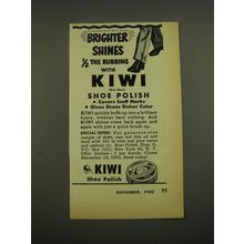 1952 Kiwi Shoe Polish Ad - Brighter shines 1/2 the rubbing with Kiwi Shoe polish