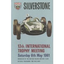 Silverstone 13th International 1961 Trophy Meeting F1 Postcard