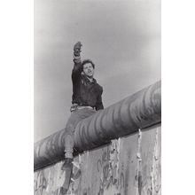 The Berlin Wall Tearing Down Victory Real Photo Postcard