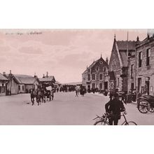 Station Square Ballater Scottish Antique Real Photo Bicycle Postcard