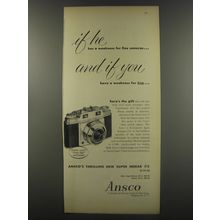 1956 Ansco Super Memar Camera Ad - If he has a weakness for fine cameras