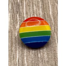 15mm Shank Buttons LGBT Gay Pride Rainbow Round Resin Knitting Jacket Coat