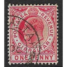 GIBRALTAR 1906-12 EDVII COLOUR CHANGE 1d USED SG67