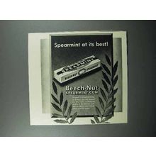 1945 Beech-Nut Spearmint Gum Ad - Spearmint At Its Best