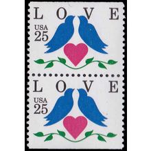 2441 25c Love Fine MNH BPS Vert Pair V4701