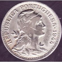 1944 Portugal 50 Centavos Coin