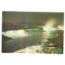 VIEW, ILLUMINATE, NIAGARA FALLS, ONTARIO, CANADA unused postcard c.1970s =