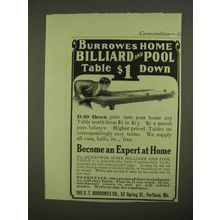 1909 Burrowes Home Billiard and Pool Table Ad