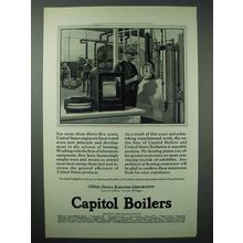 1925 Capitol Boilers Ad - Tested the Science of Heating
