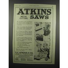 1924 Atkins Metal Cutting Saws Ad