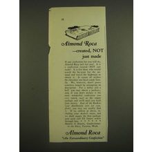 1924 Brown & Haley Almond Roca Ad - Created, Not Just Made