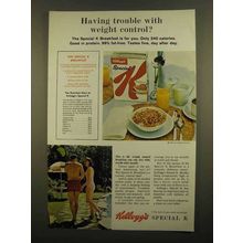 1965 Kellogg's Special K Cereal Ad - Trouble With Weight Control