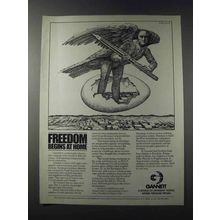 1981 Gannett Company Ad - Freedom Begins at Home