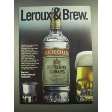 1981 Leroux Peppermint Schnapps Ad - Leroux & Brew
