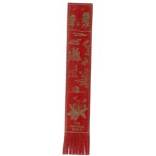 THE NATURAL WORLD. Leather Bookmark Red with Gold print