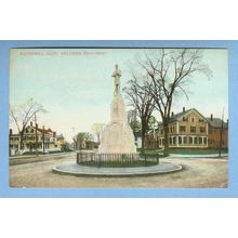 MA Haverhill Soldiers Monument Street Scene Soldiers Monument In Middle Of~941