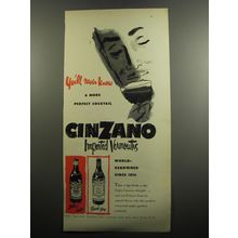 1951 Cinzano Vermouth Ad - You'll never know a more perfect Cocktail