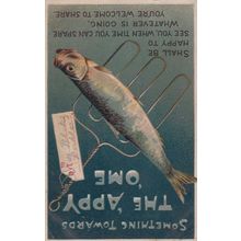 Something Towards The Appy Happy One Antique Fish Fishing Greetings Postcard