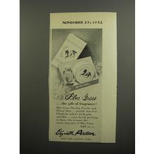 1952 Elizabeth Arden Blue Grass Perfume Ad - Blue Grass ..the gift of fragrance