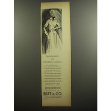 1952 Best & Co. Dress Ad - Shirtmaker in imported lanella