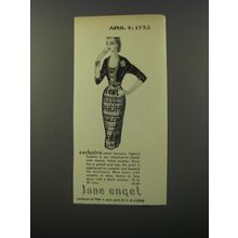 1953 Jane Engel Dress Advertisement - Exclusive