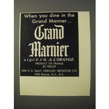 1953 Grand Marnier Liqueur Ad - When you dine in the Grand Manner