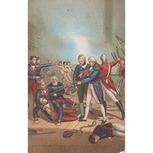 Horatio Nelson Boarding San Jose Ship in 1797 Antique Postcard