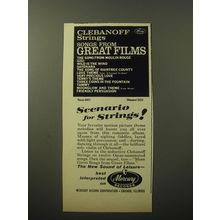 1960 Mercury Records Ad -Clebanoff Strings Songs from Great Films