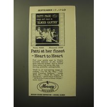 1960 Mercury Records Advertisement - Patti Page sings and stars in Elmer Gantry