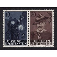 Liechtenstein Boy Scouts Lord Baden-Powell 2v Pair 1957 MNH SG#358-359