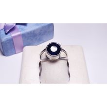 Estate 2ct Natural Rd Blue Sapphire Sterling Silver split shank bezel Ring#22162