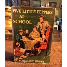 Old Book Five Little Peppers At School W/Dustjacket By Margaret Sidnney 1937