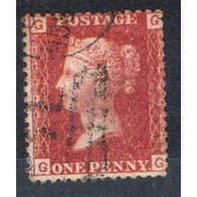 Sg43 1d red plate 222 fine used "G G" (REDS)
