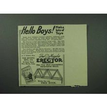 1913 Mysto Erector Toy Ad - Hello Boys