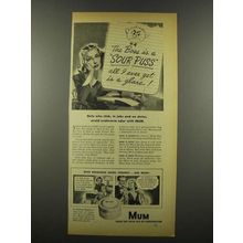 1939 Mum Deodorant Ad - The Boss is a Sour Puss