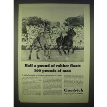 1939 Goodrich Rubber Ad - Half a Pound Floats Man