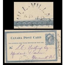 Canada ! #P2 Postal Card USED 1876, Mill Village, Nova Scotia
