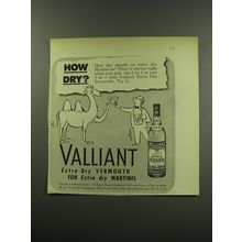 1949 Valliant Vermouth Ad - cartoon by Sam Cobean - How Dry?