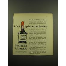 1960 Maker's Mark Bourbon Ad - Softest spoken of the Bourbons