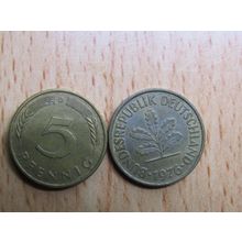 1976d 5 Pfennig Germany Coin