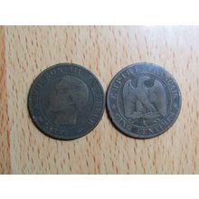 France 1854A Napoleon III 5 Centimes Coin