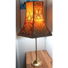 Brass Tall Table Lamp Light With pretty Shade Vintage made in England