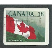 CAN 1989 38c (S/A) 'CANADIAN FLAG AND FOREST'(IMPERFED) FINE USED (EBID41-611)