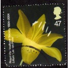 Great Britain 2004 Horticultural RHS 47p Lilium Lemon Pixie Used SG 2460 stamp