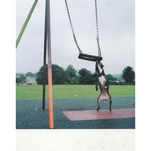 Dog Attacking Childrens Swing Earing It UNIQUE London Photo Agency Art Postcard