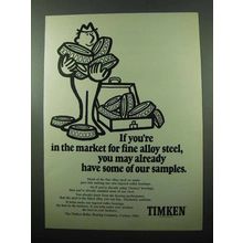 1969 Timken Bearings Ad - Fine Alloy Steel