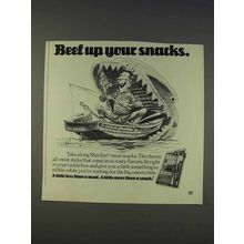 1977 Slim Jim Meat Snacks Ad - Beef Up Your Snacks