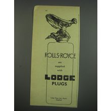 1949 Lodge Spark Plugs Ad - Rolls-Royce are supplied with Lodge Plugs