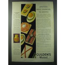 1930 Gulden's Mustard Ad - Appetizers Bridge Sandwiches Tea Dainties