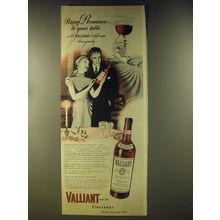 1946 Valliant California Burgundy Wine Ad - Bring Romance to your table
